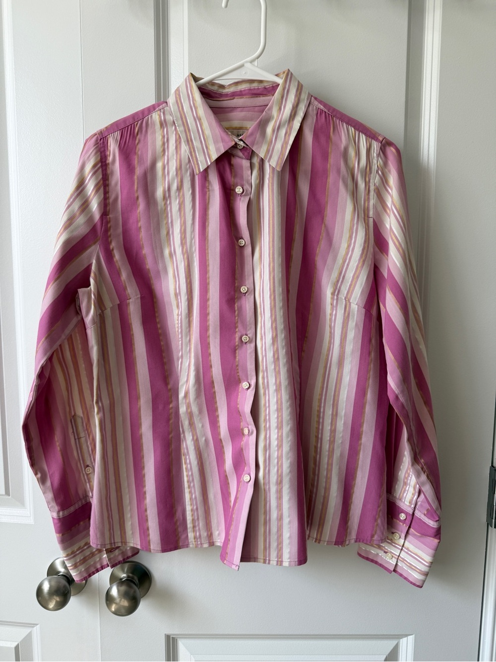 Merona Pink and Cream Striped Button-Down Shirt